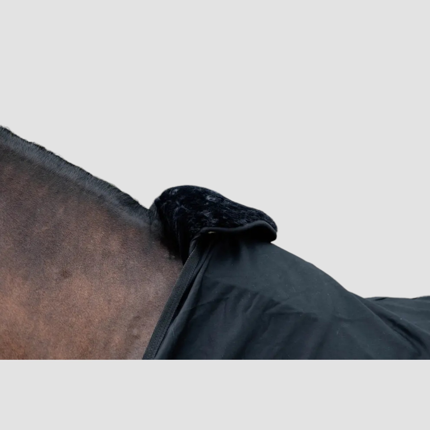 Horse BIB Widerrist Schutz Fell schwarz + naturell