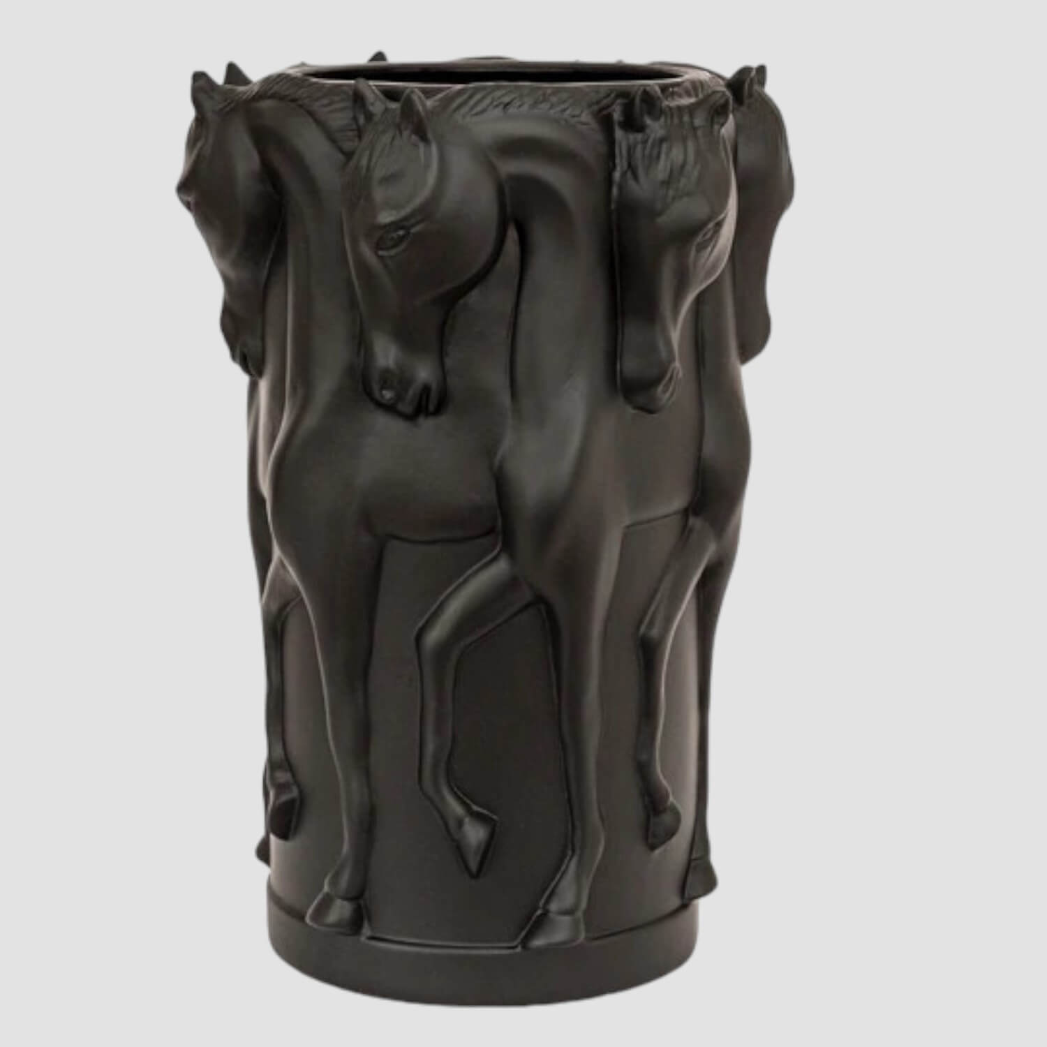 Adamsbro Keramikvase "Die tanzenden Pferde" Black