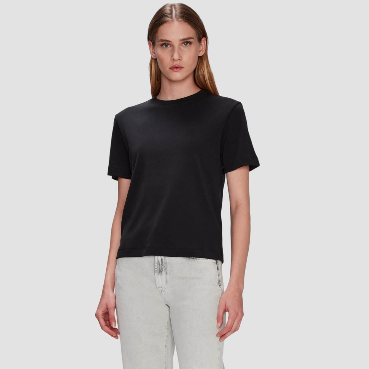 7forallmankind kurzärmeliges Baumwoll T-Shirt Everyday Rundhals