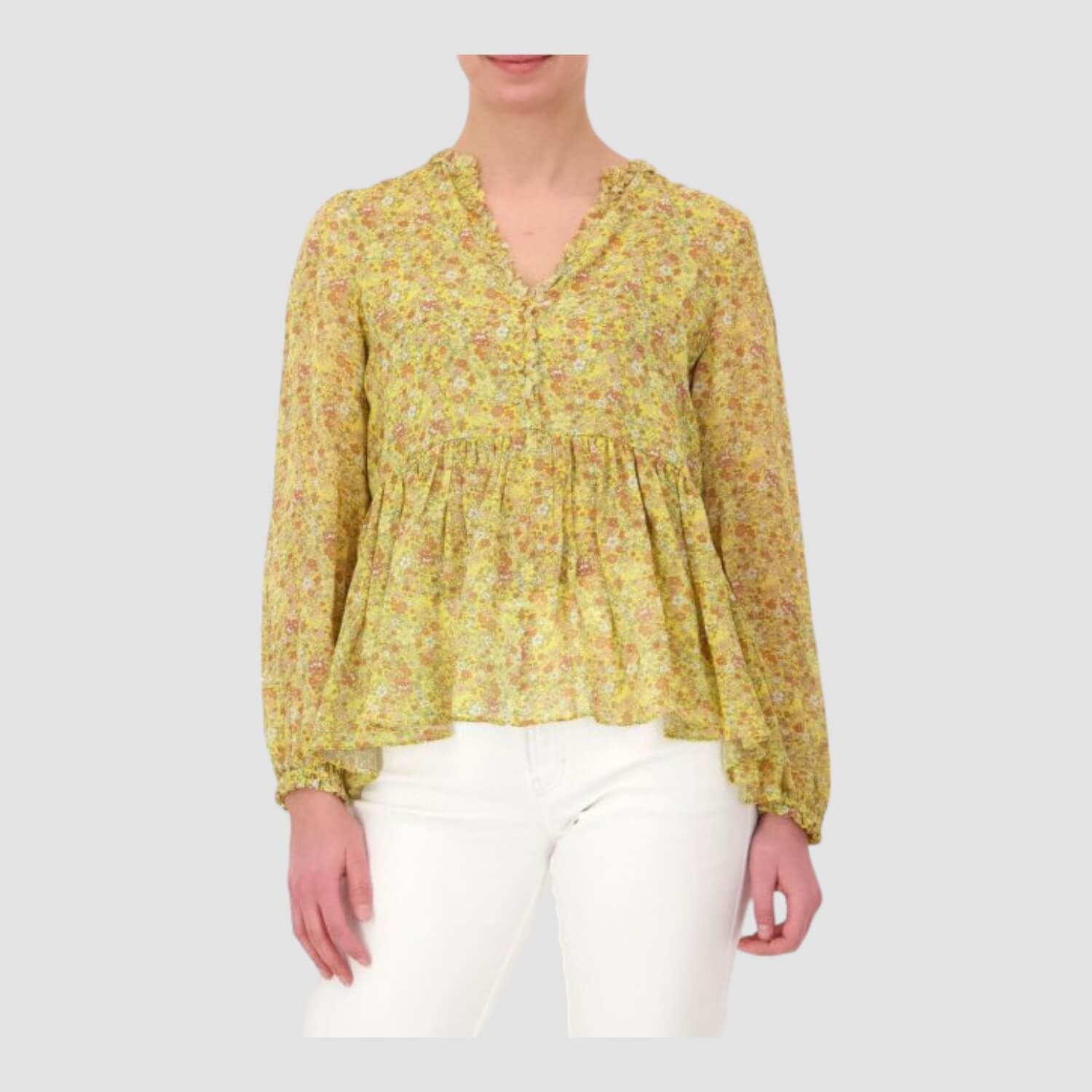 Hemisphere Bluse Langarm Flower Print