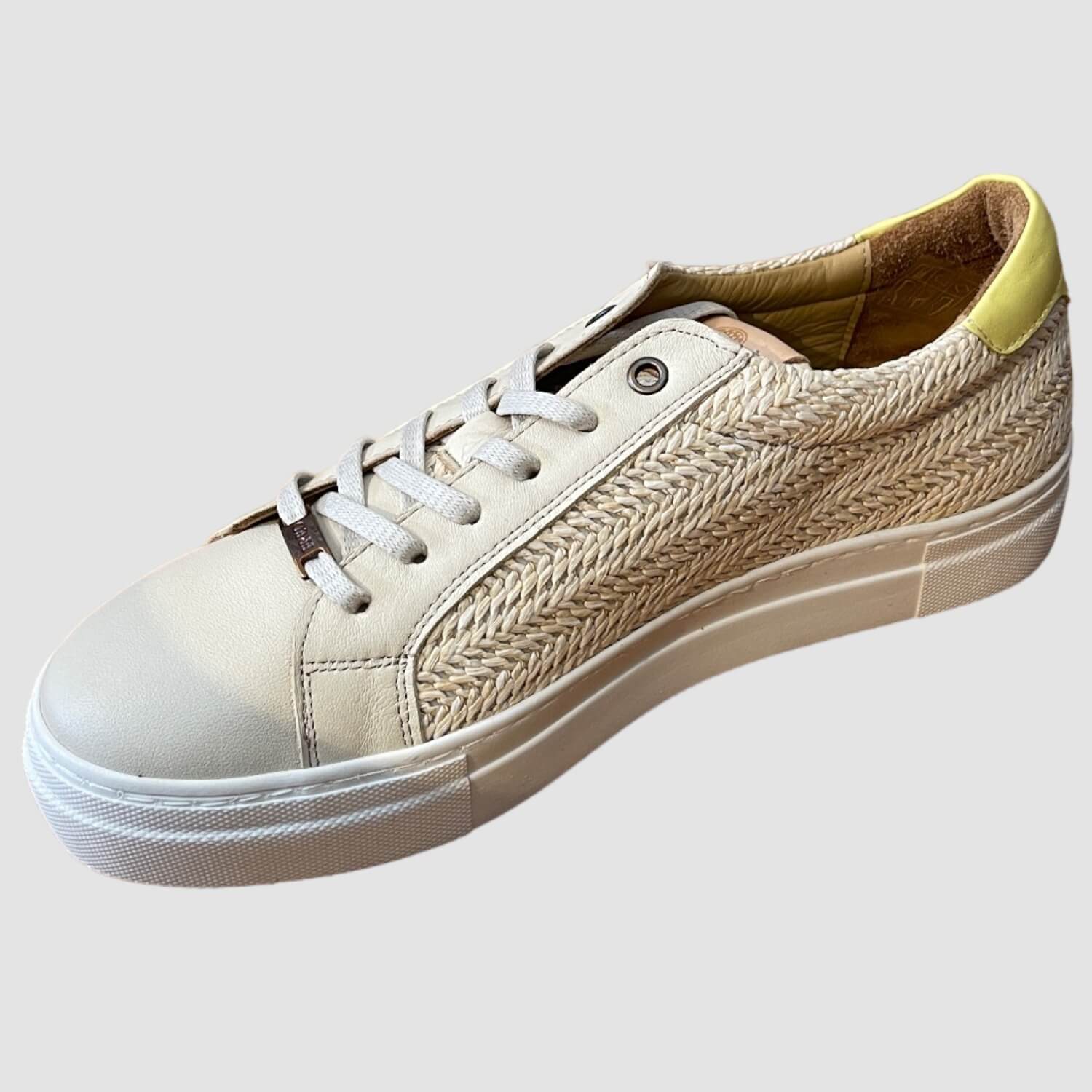 Sneaker Soft Nappa Leder geflochten Sand