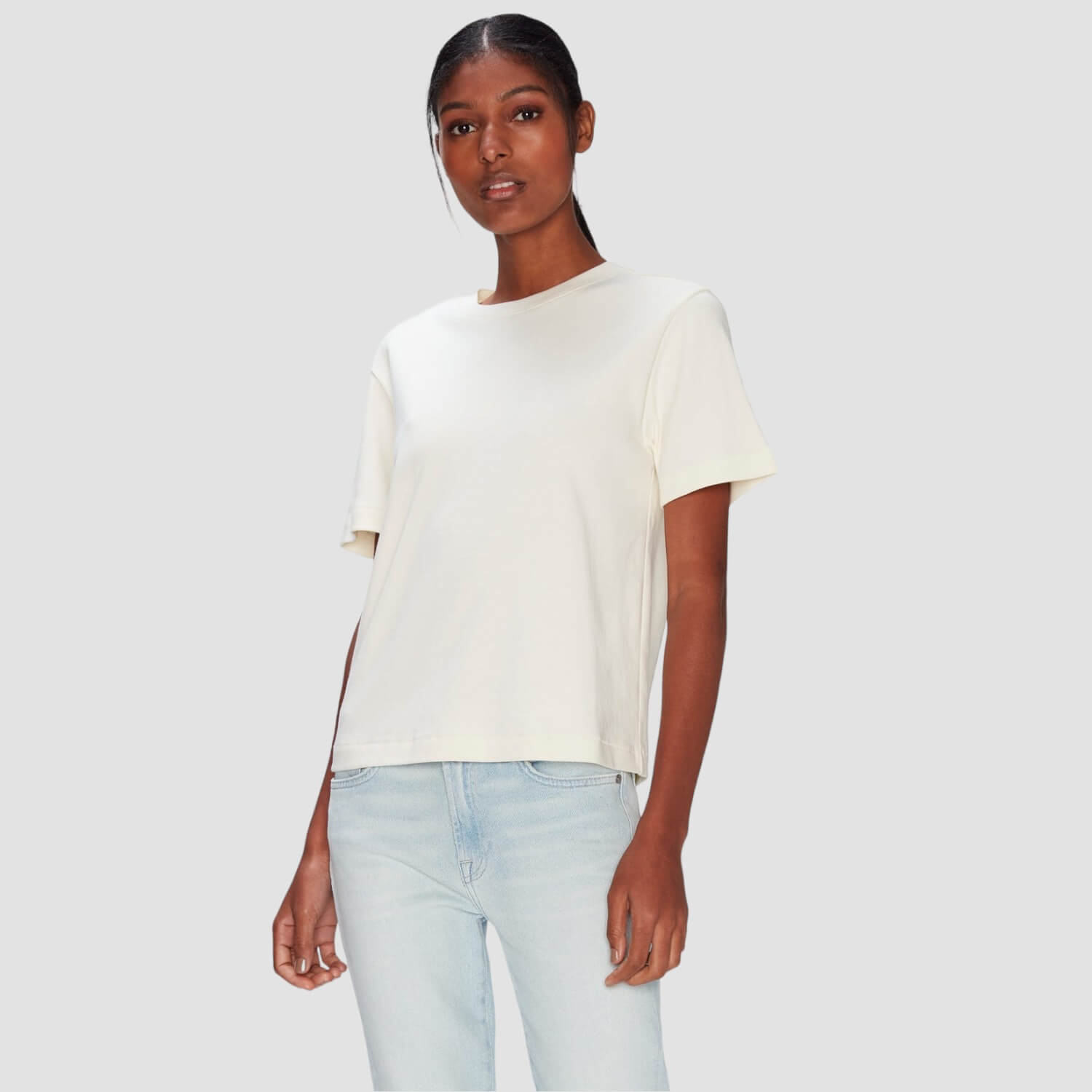 7forallmankind kurzärmeliges Baumwoll T-Shirt Everyday Rundhals