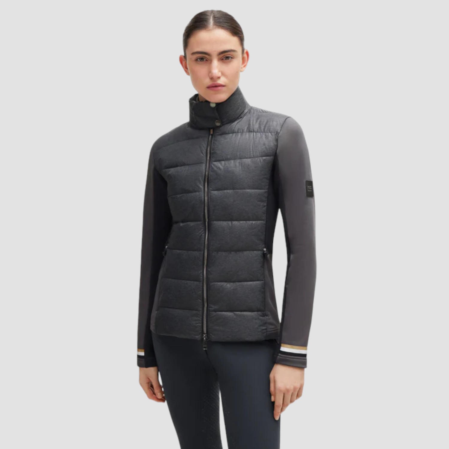 BOSS Equestrian Ruby Hybrid Puffer Jacke Grey